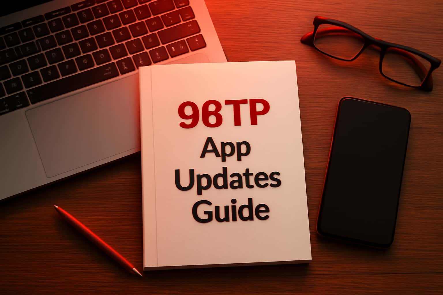 An informational scene depicting the 98 TP App Updates Guide.