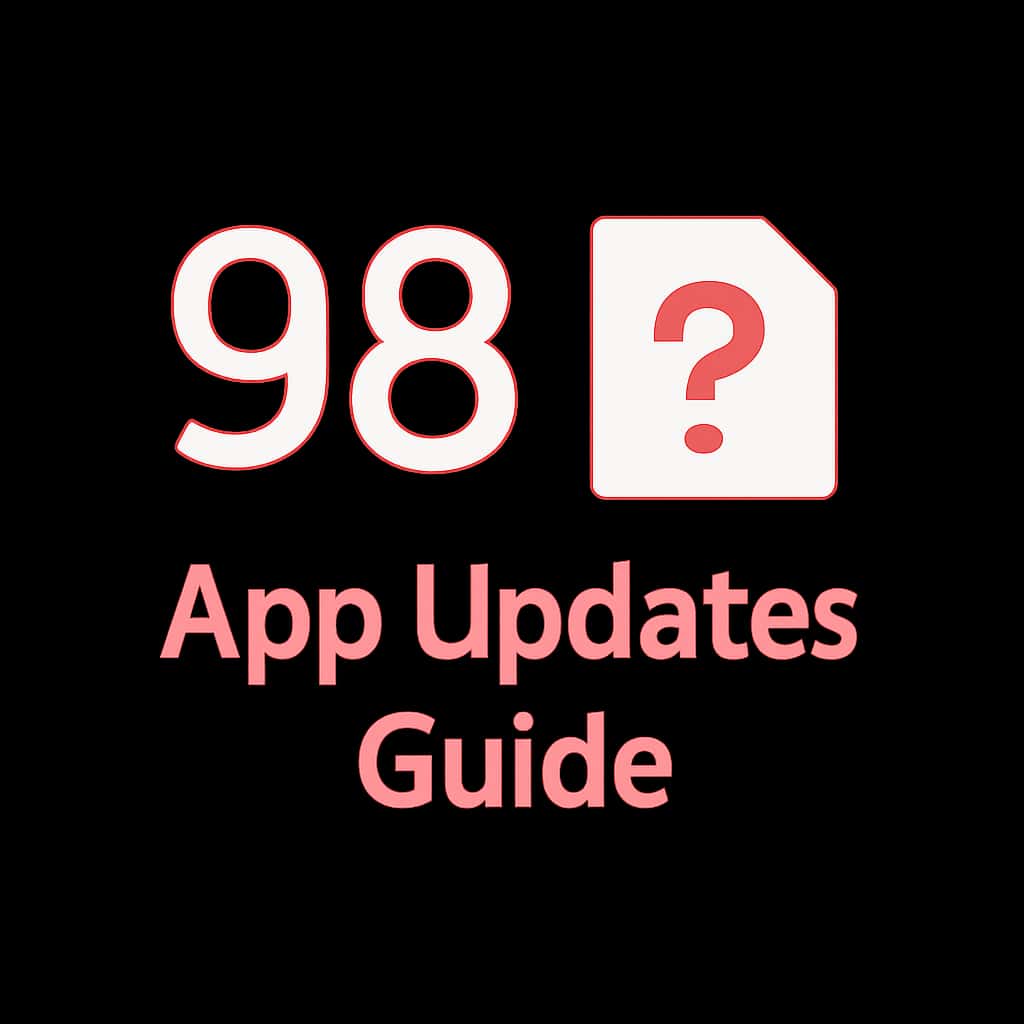 A minimal badge representing the 98 TP App Updates Guide.