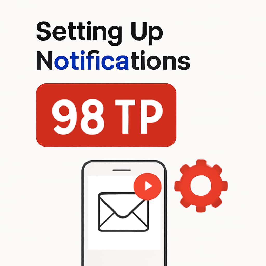 An educational illustration demonstrating the setup process for 98 TP notifications.
