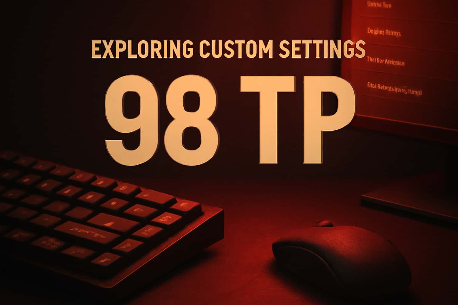 A high-tech scene showcasing customization options available in 98 TP.