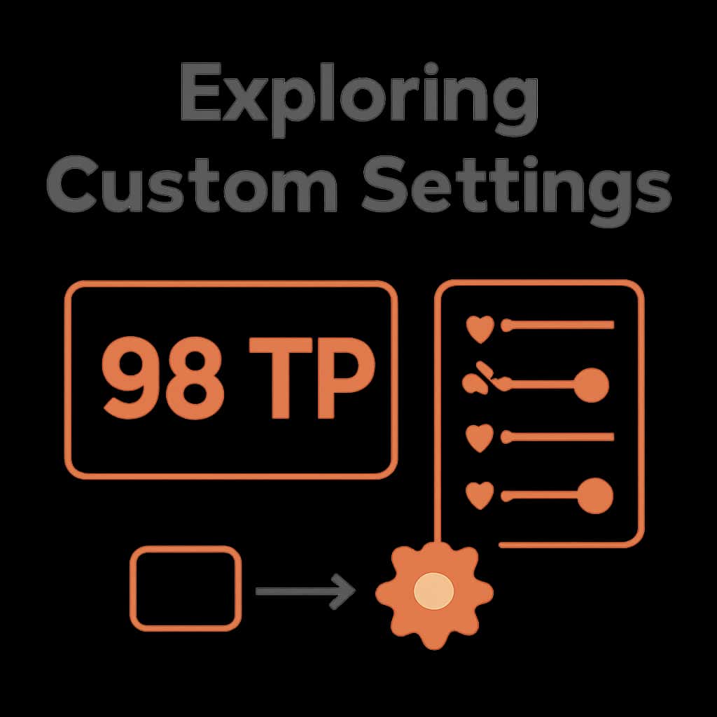 An educational diagram of 98 TP Custom Settings options.