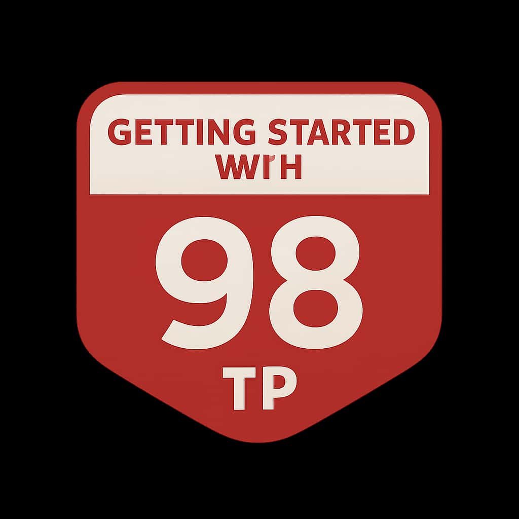 An icon representing guidance for Getting Started with 98 TP.