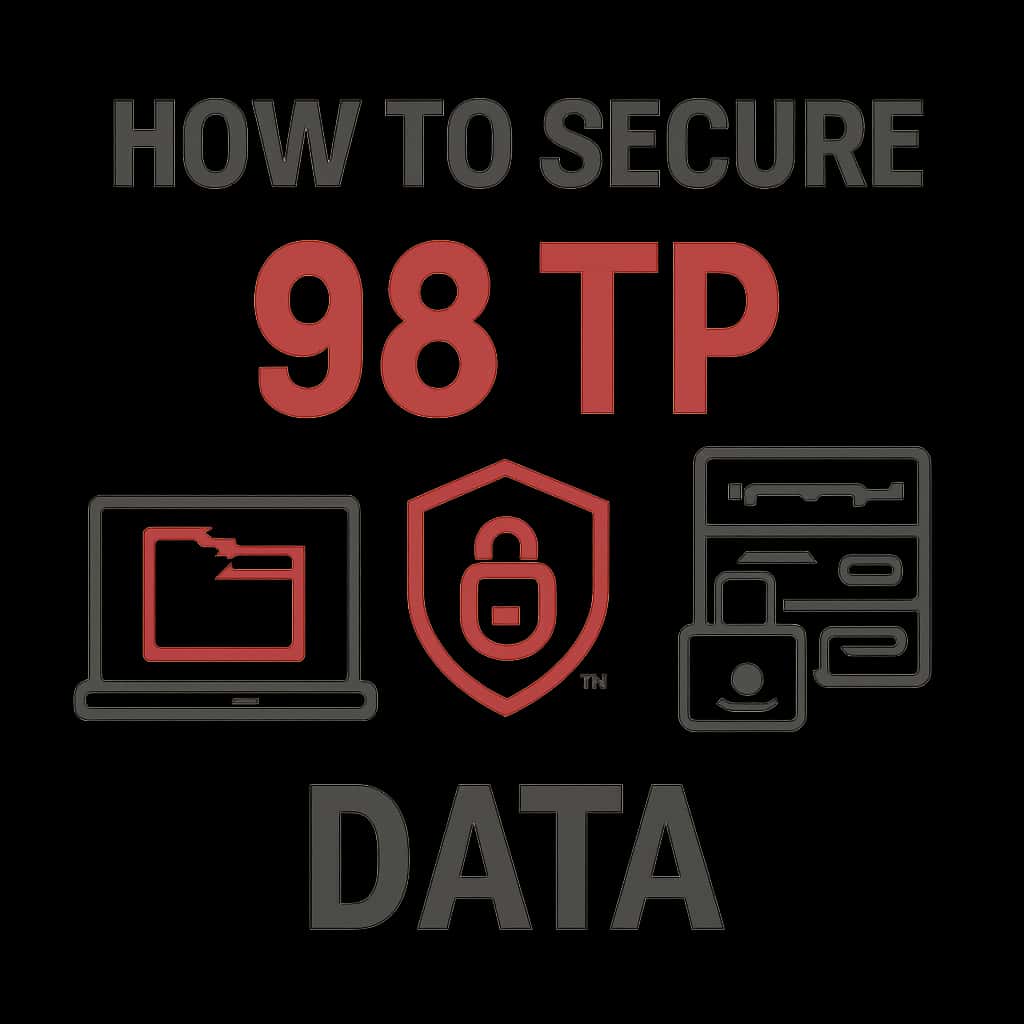 An instructional diagram focusing on securing 98 TP data.