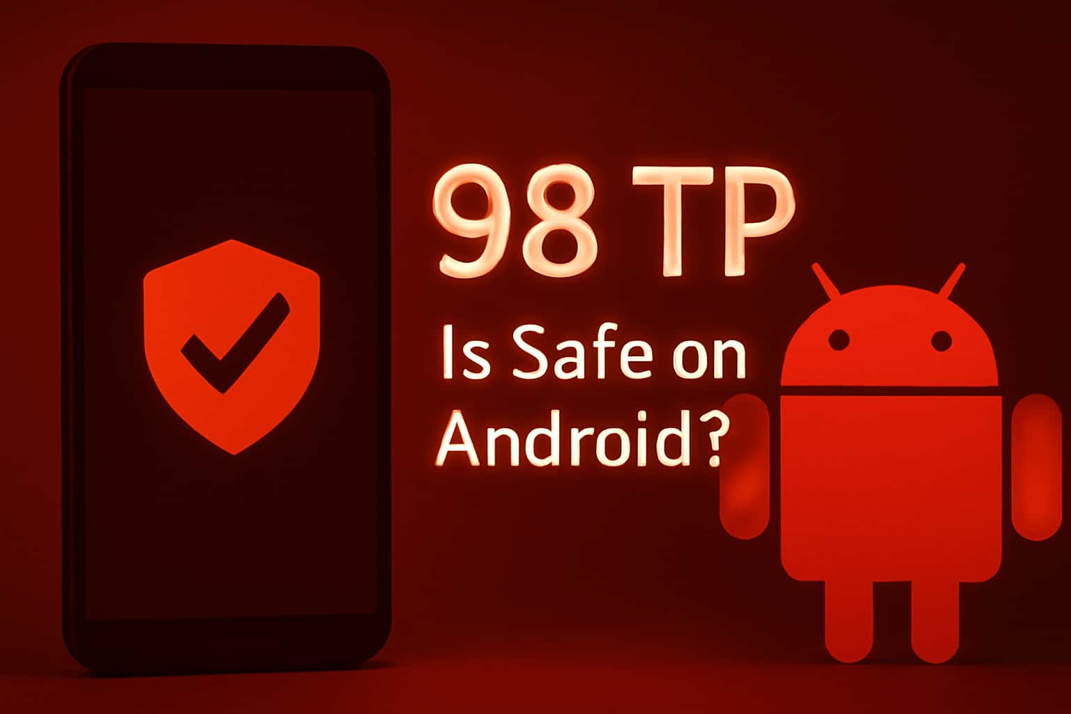 An informative graphic discussing the safety of 98 TP on Android devices.