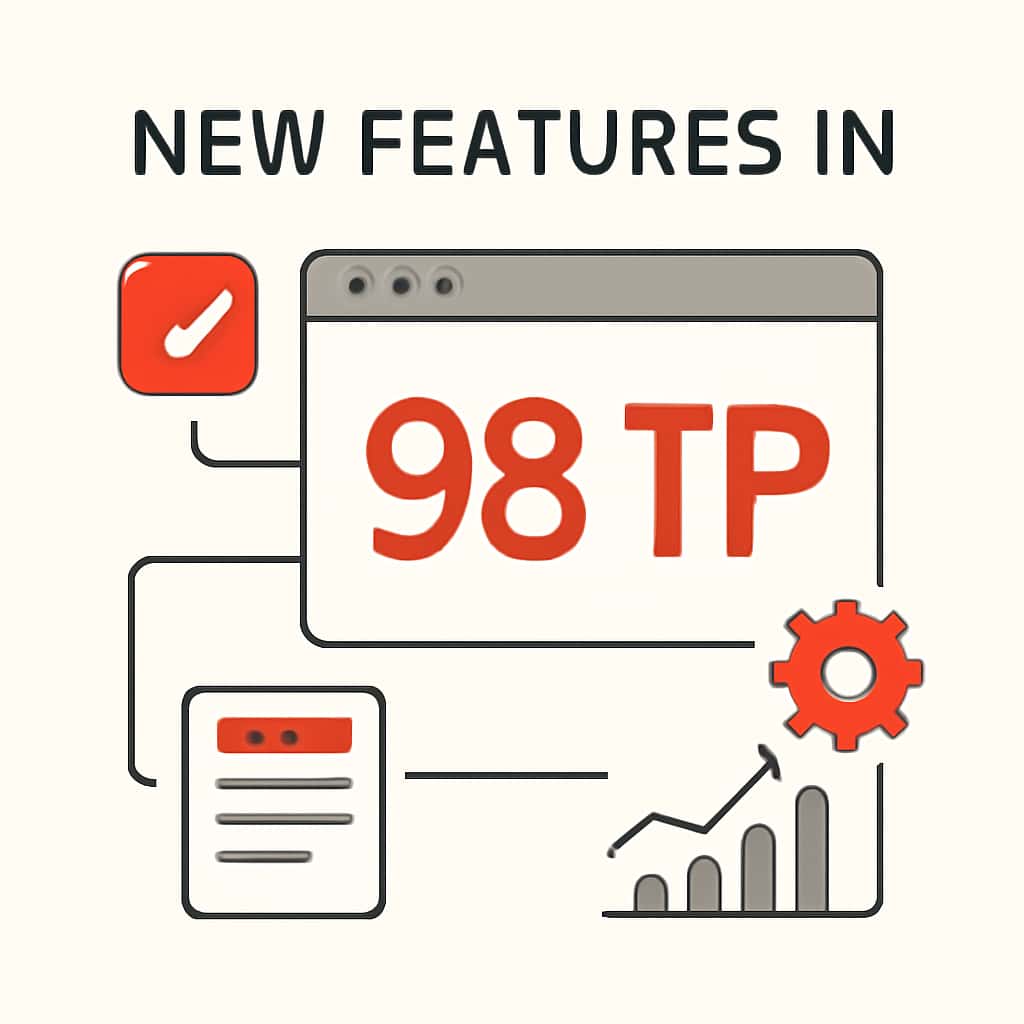 Illustration depicting new functionalities in 98 TP.