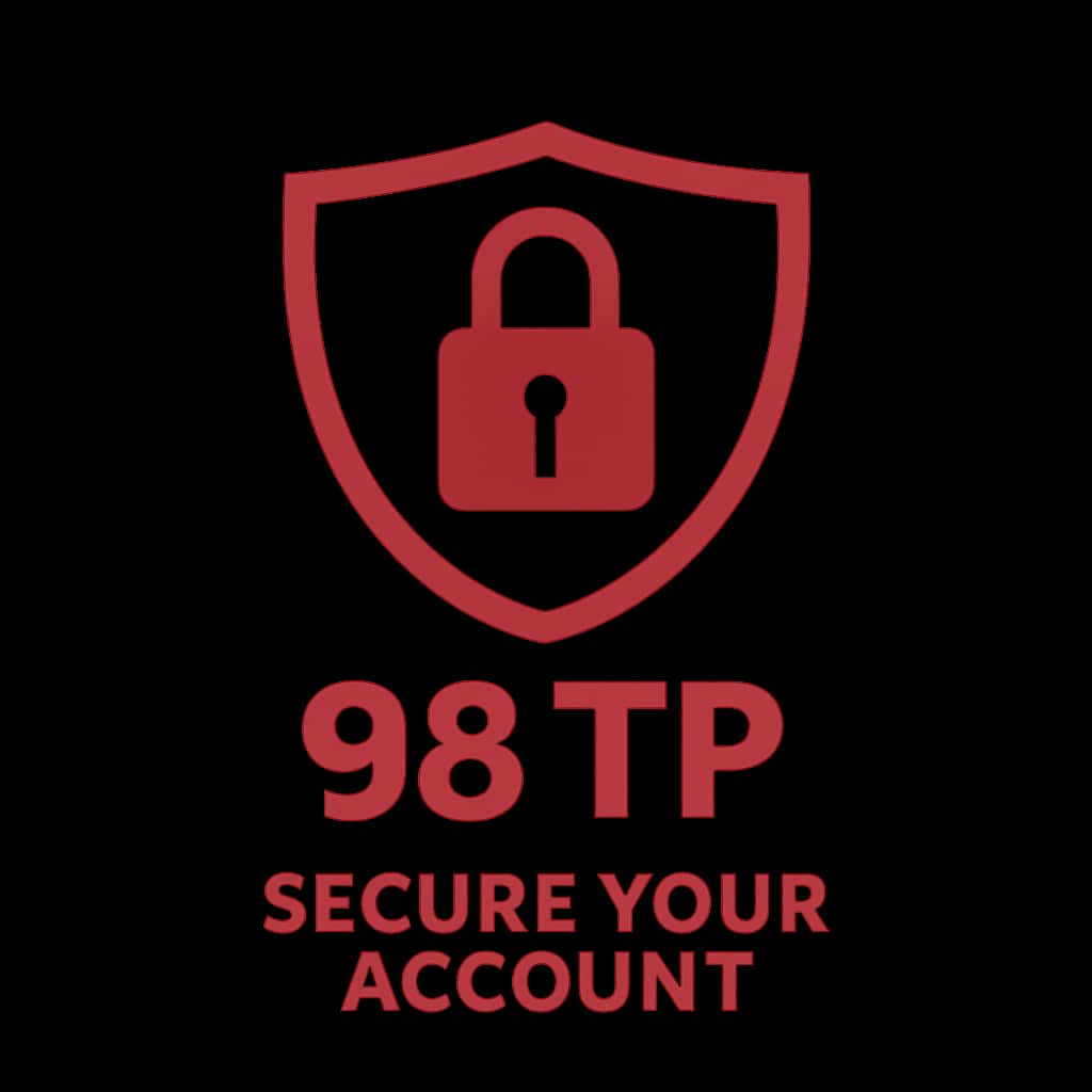 An icon depicting account security for 98 TP, prominently displaying '98 TP'.