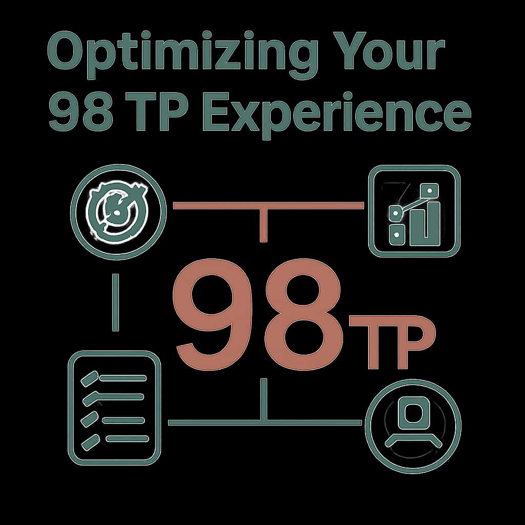 An educational diagram representing key aspects of optimizing the 98 TP experience.
